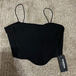 NWT Black Corset Going Out Crop Top